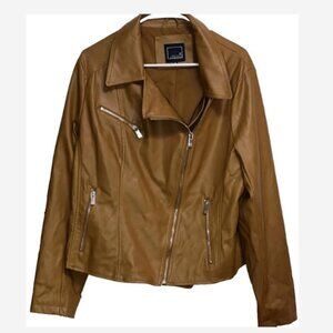 Lily & Lottie Jacket Polyurethane Coated Women's 3X Brown Lined Zip Front/Sleeve